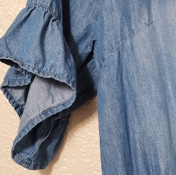 Girls Justice Chambray Lace Up Romper Size 20 - Picture 3 of 4